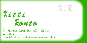 kitti ronto business card